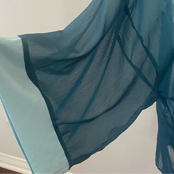 NWT Xhilaration XS/S Emerald Kimono with Blue Hemlines - Picture 11 of 14
